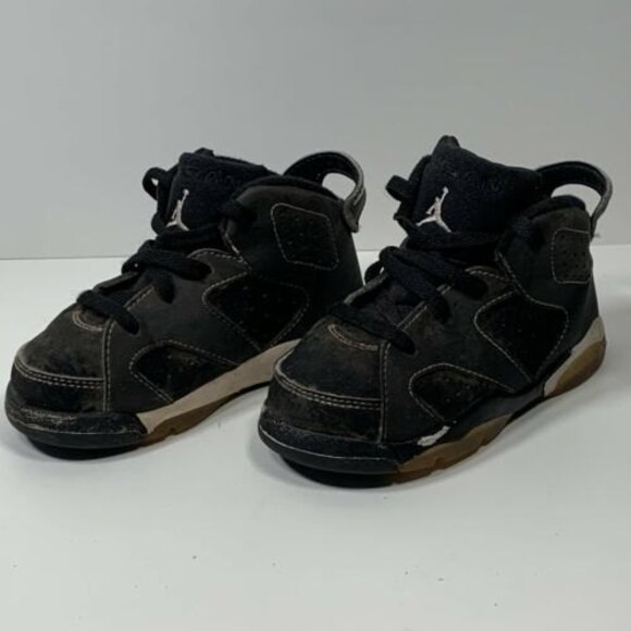 Nike Air Jordan 6 2009 Retro Baby Toddler 7 C Black 384667-002 - Picture 2 of 11